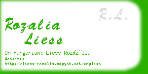 rozalia liess business card